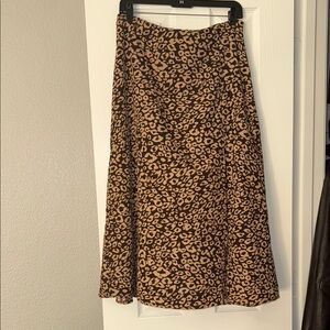 SHEIN Brown Leopard A-Line Skirt